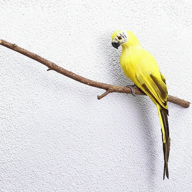 Décorations jardins perroquet simulation jaune 35cm plumage tropical nature
