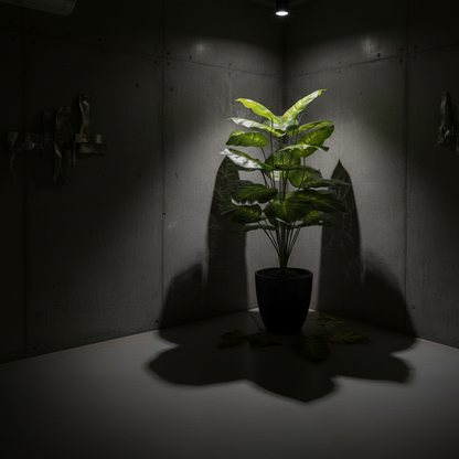 Détail feuille plante artificielle haut de gamme texture réaliste nervures naturelles finition mate qualité