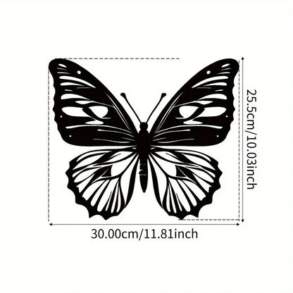 Grande silhouette noire de Decoration_Murale_Papillons avec motifs complexes, mesurant 30x25,5cm.
