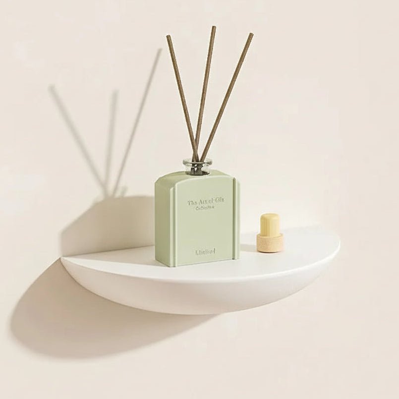 Etagere murale semi-circulaire bois naturel blanc, rangement flottant style scandinave bohème chic
