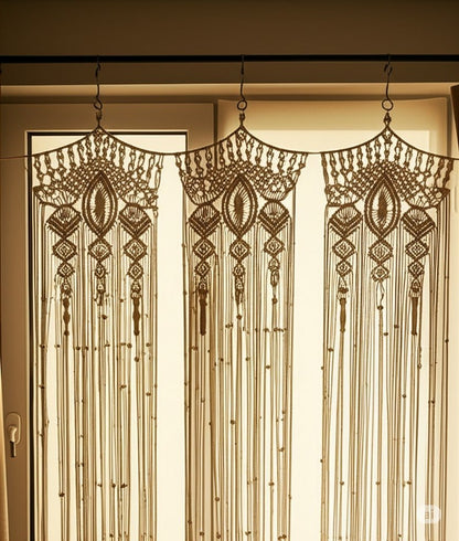 Macramé rideau - Voilage Bohème - Mafrenesiedecoration