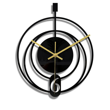 Horloge Murale Noire Acrylique Ajouree Motif Floral | Quartz Silencieuse Nordique 30cm - Mafrenesiedecoration