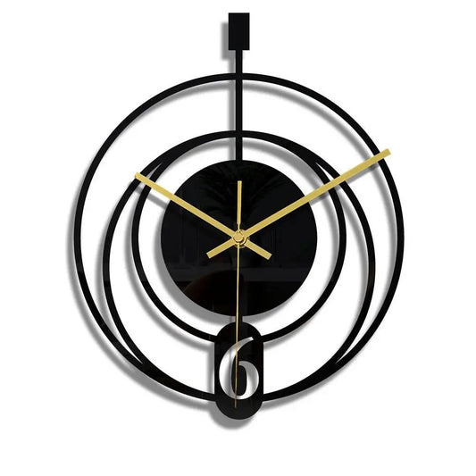 Horloge Murale Noire Acrylique Ajouree Motif Floral | Quartz Silencieuse Nordique 30cm - Mafrenesiedecoration