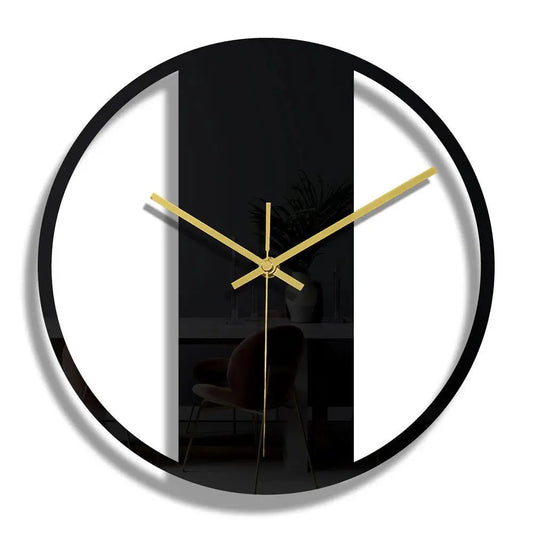 Horloge Murale Noire Acrylique Ajouree Motif Floral | Quartz Silencieuse Nordique 30cm - Mafrenesiedecoration