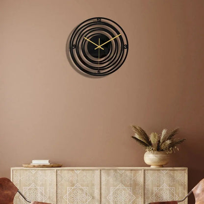 Horloge Murale Noire Acrylique Ajouree Motif Floral | Quartz Silencieuse Nordique 30cm - Mafrenesiedecoration