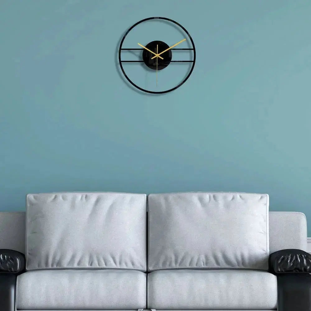 Horloge Murale Noire Acrylique Ajouree Motif Floral | Quartz Silencieuse Nordique 30cm - Mafrenesiedecoration