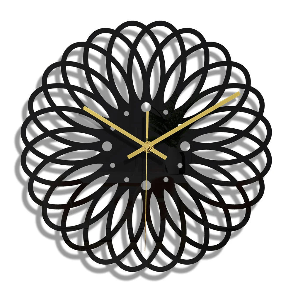 Horloge murale noire moderne Anthracite ajourée 30cm — deuxième coloris, acrylique haute qualité.