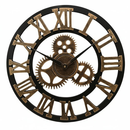 Horloge murale vintage engrenages or cadeau unique steampunk industriel mémorable