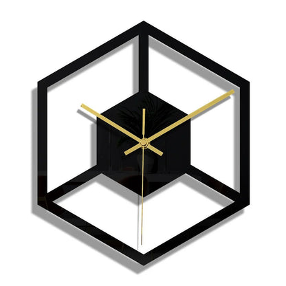 Horloge murale noire ajourée motif floral 30cm — vue principale sur fond blanc, mécanisme quartz silencieux.