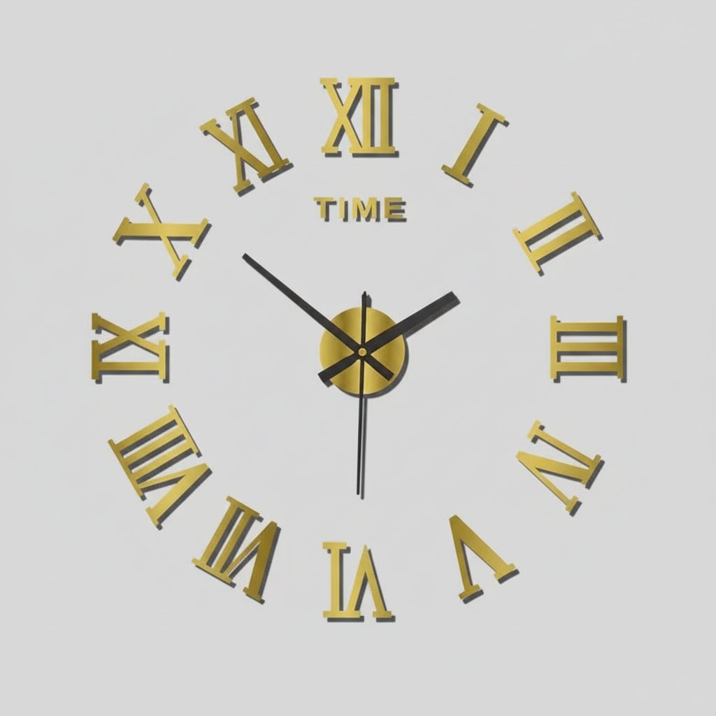 Horloge murale numérique DIY bureau espace créatif finition or argent minimaliste