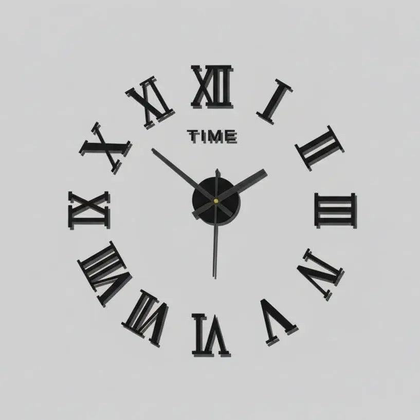 Horloge murale numérique DIY chiffres noirs mur foncé style contemporain industriel