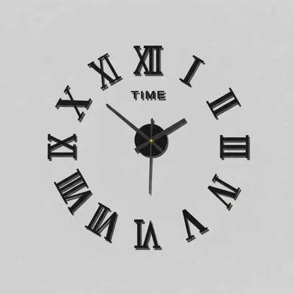 Horloge murale numérique DIY chiffres noirs mur foncé style contemporain industriel