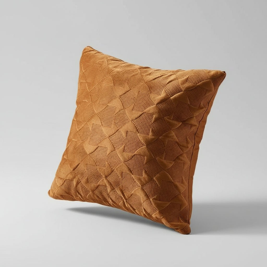 Housse coussin motif géométrique tons pastel pour chambre ou salon cosy
