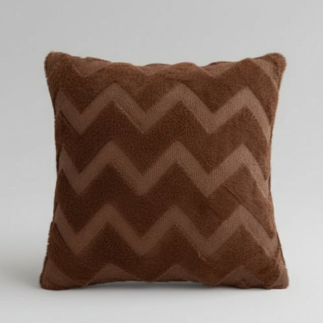 Housse de coussin géométrique 45x45cm laine velours résistant décoloration

