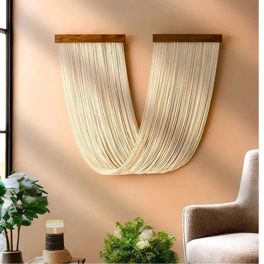 Suspension murale macramé Clarté Nomade coton naturel fait main style bohème