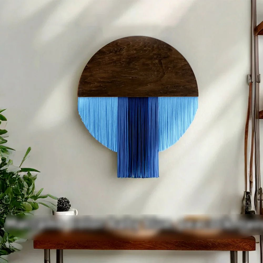 Macramé mural demi-lune en coton, décoration murale bohème artisanale