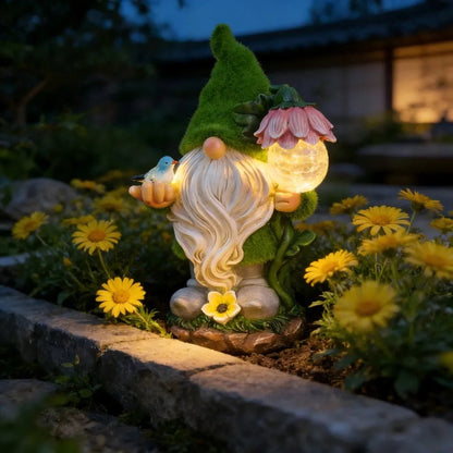 Nain de jardin grande taille support fleurs décoratif intégré jardin moderne