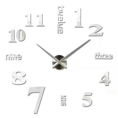 Horloge murale moderne 2023 en acrylique miroir avec design 3D, grand format, pour décoration intérieure, style fashion Mafrenesiedecoration