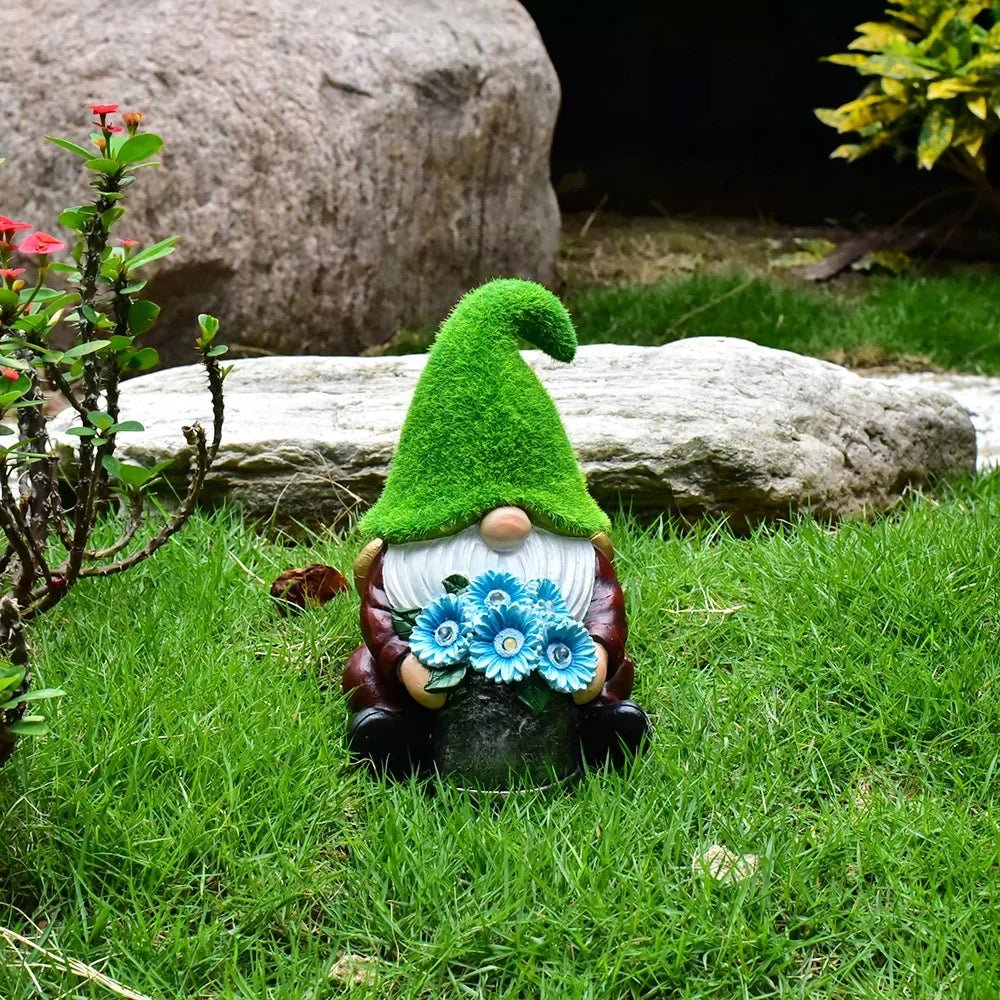 Nains de jardin doigt d'honneur puits vue détail résine qualité
