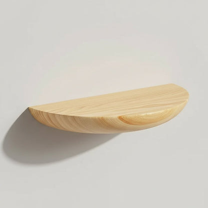 Etagere Murale Bois Naturel Semi - Circulaire - Rangement Flottant Style Bohème - Mafrenesiedecoration