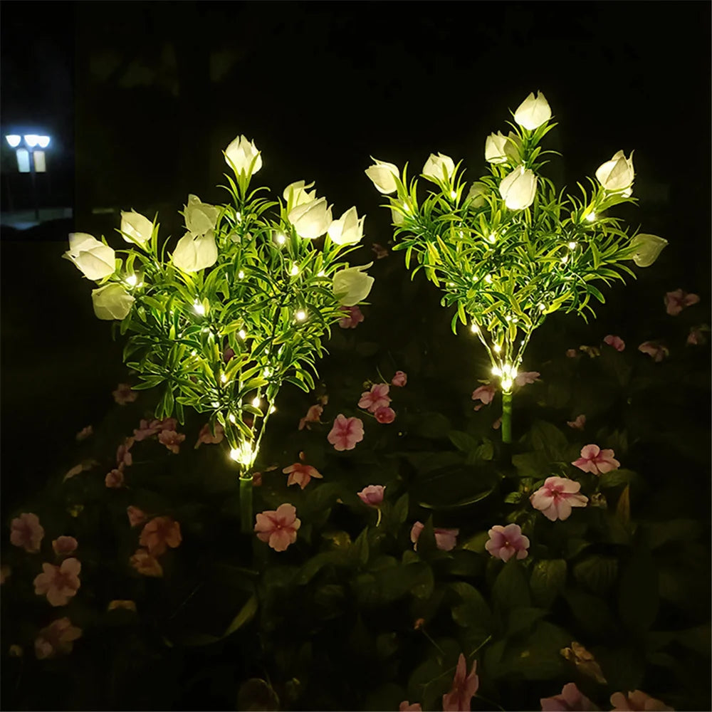 Lampe solaire pour le  jardin piquet fleur