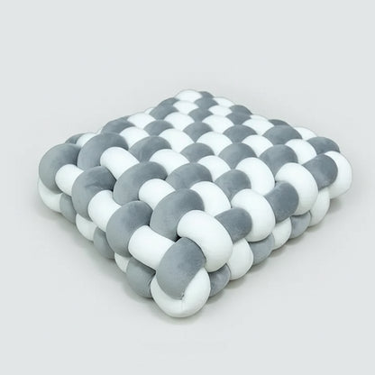 Coussin canapé velours noué - variantes de couleurs blanc bleu gris