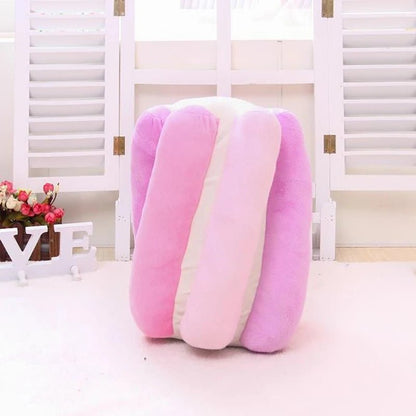 Coussin canapé donut peluche 38cm vue complète - gros coussin décoratif boho
