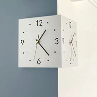 Horloge Murale Moderne Metal Double Face Angle | Chiffres Creux Lumineux LED - Mafrenesiedecoration