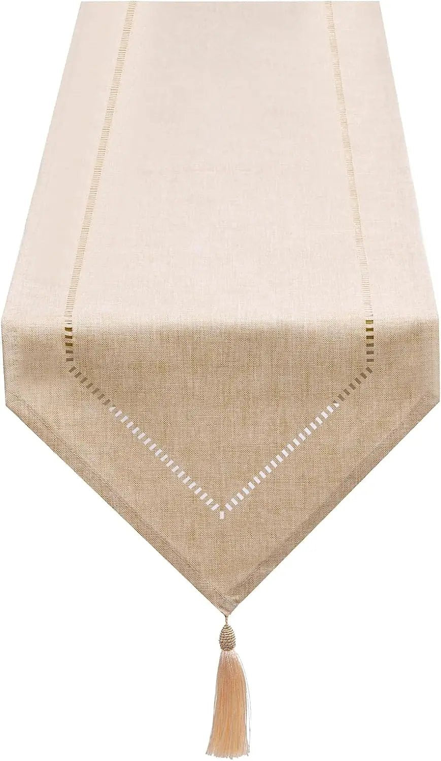 Chemin de table beige lin couleur neutre décoration maison