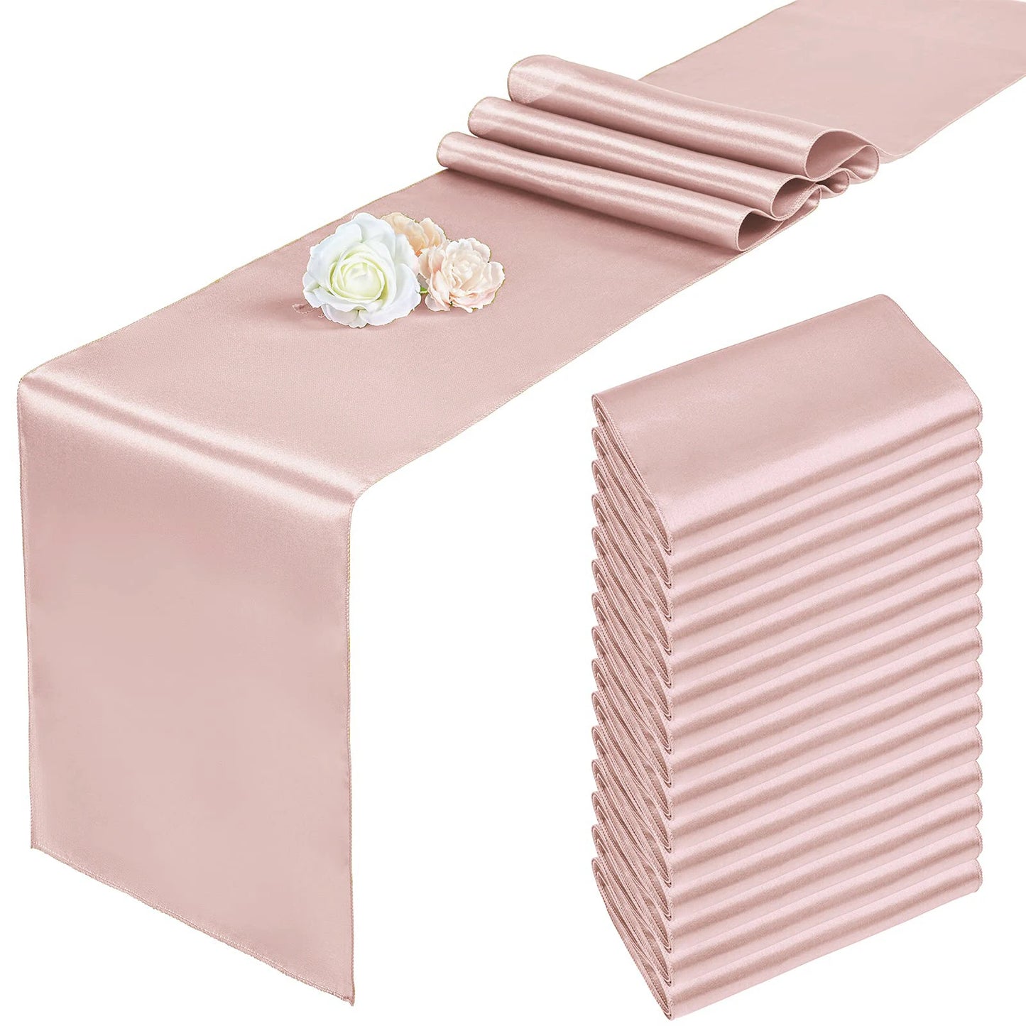 Chemin de table en satin doré Mafrenesiedecoration pour mariage et fêtes, coloris variés, élégant et brillant.