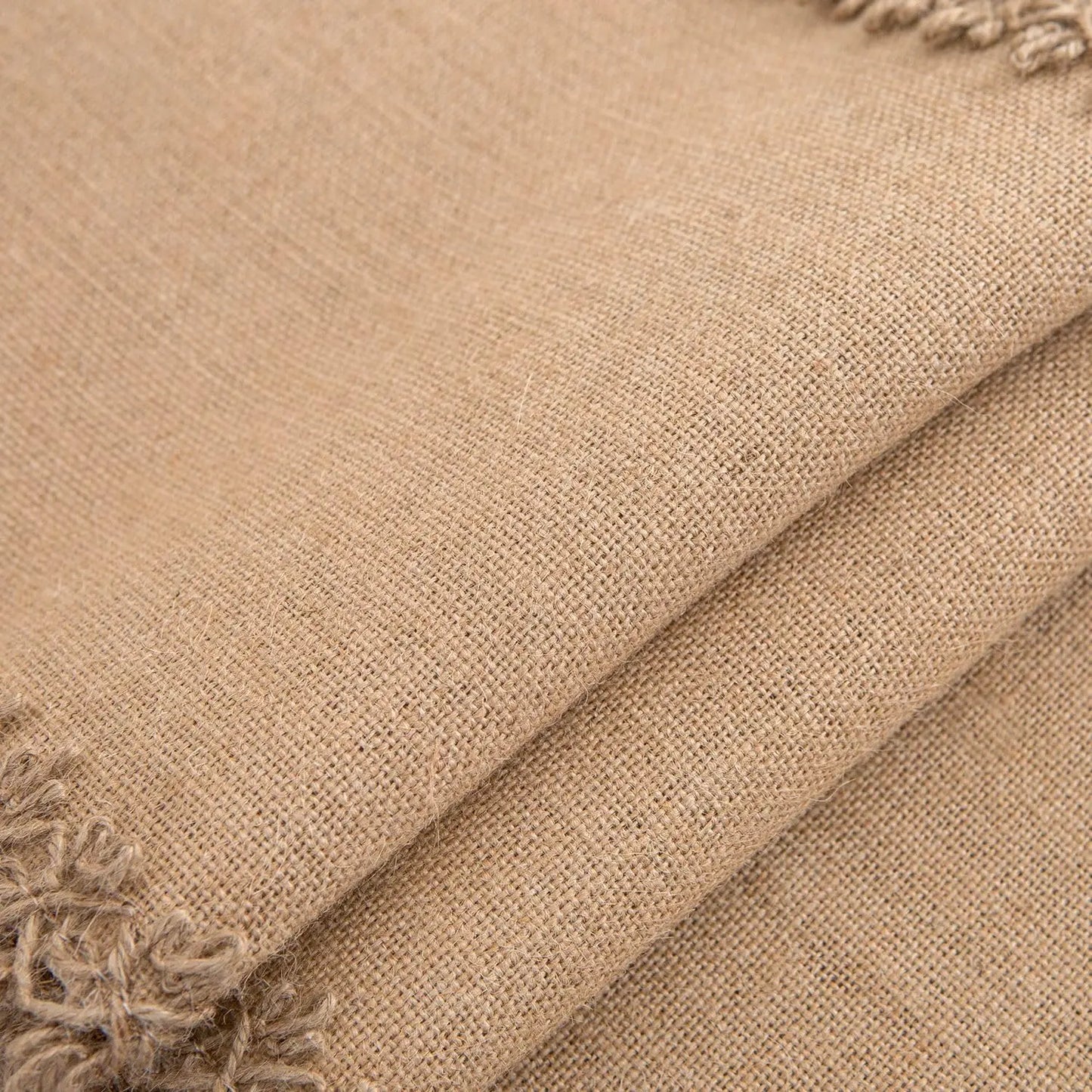 Chemin de table jute naturel texture brute décoration rustique