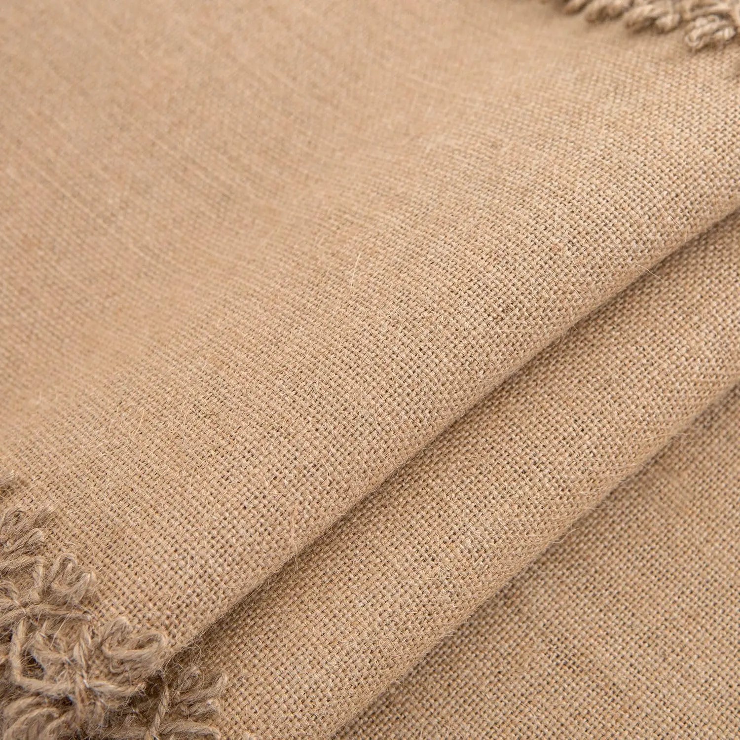 Chemin de table jute naturel texture brute décoration rustique