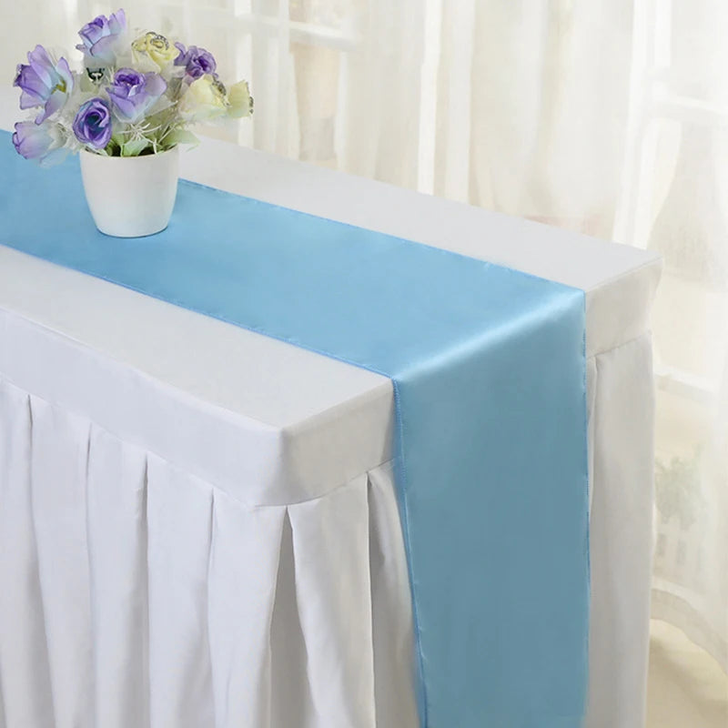 Chemin de table en satin doré Mafrenesiedecoration pour mariage et fêtes, 20 couleurs disponibles, élégant et brillant.