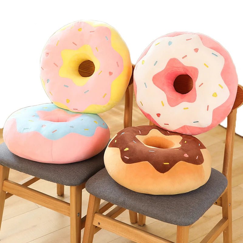 Gros coussin canapé donut peluche ultra-douce - coussin déco original salon
