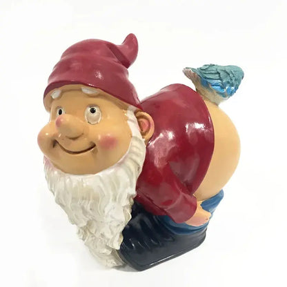 Statue de jardin en résine représentant un nain vieux homme, décoration pour intérieur ou bureau, style festif de Noël.