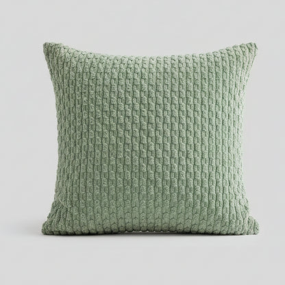 Coussin decoratif canape vert 45cm style boho rayures - decoration salon moderne
