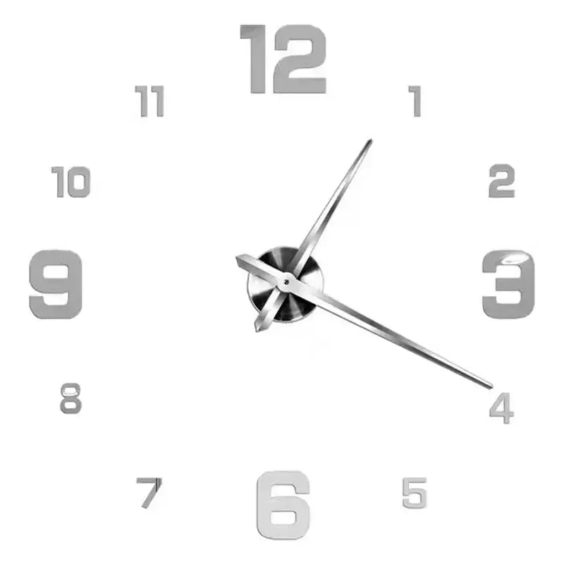 Horloge murale moderne 2023, grand design 3D avec miroir en acrylique, pour décoration intérieure élégante et tendance.