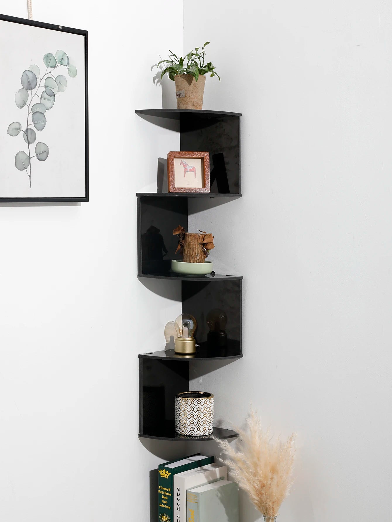 Etagere Murale Angle Bois  - Rangement Coin