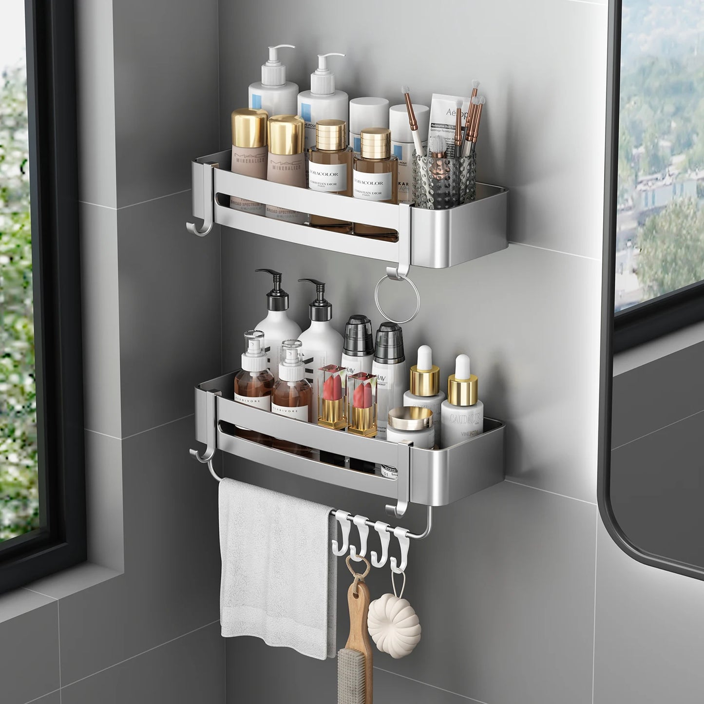 Étagère de salle de bain en alliage d'aluminium/Clean-Deco™