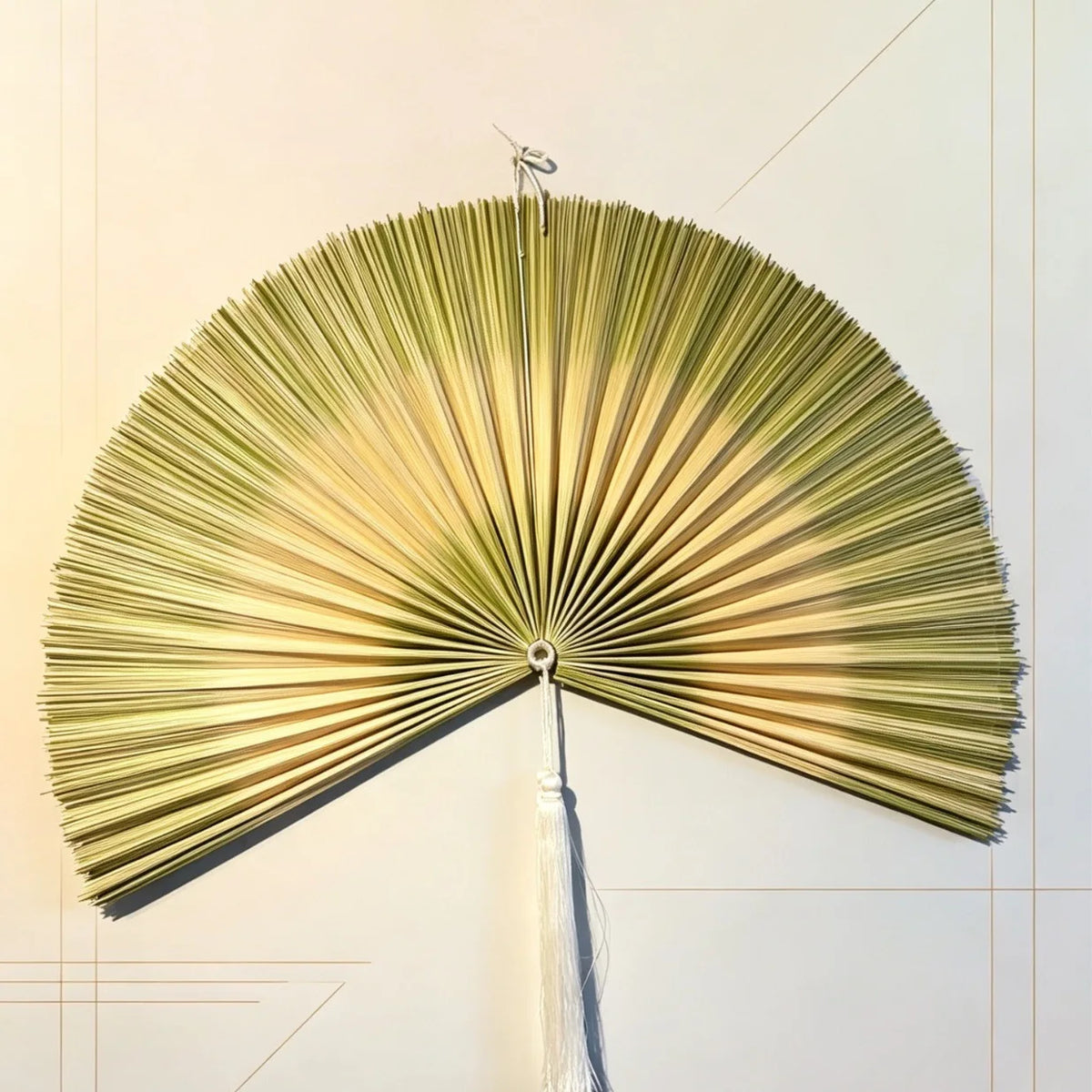 Décoration murale bambou — Grand éventail pliable