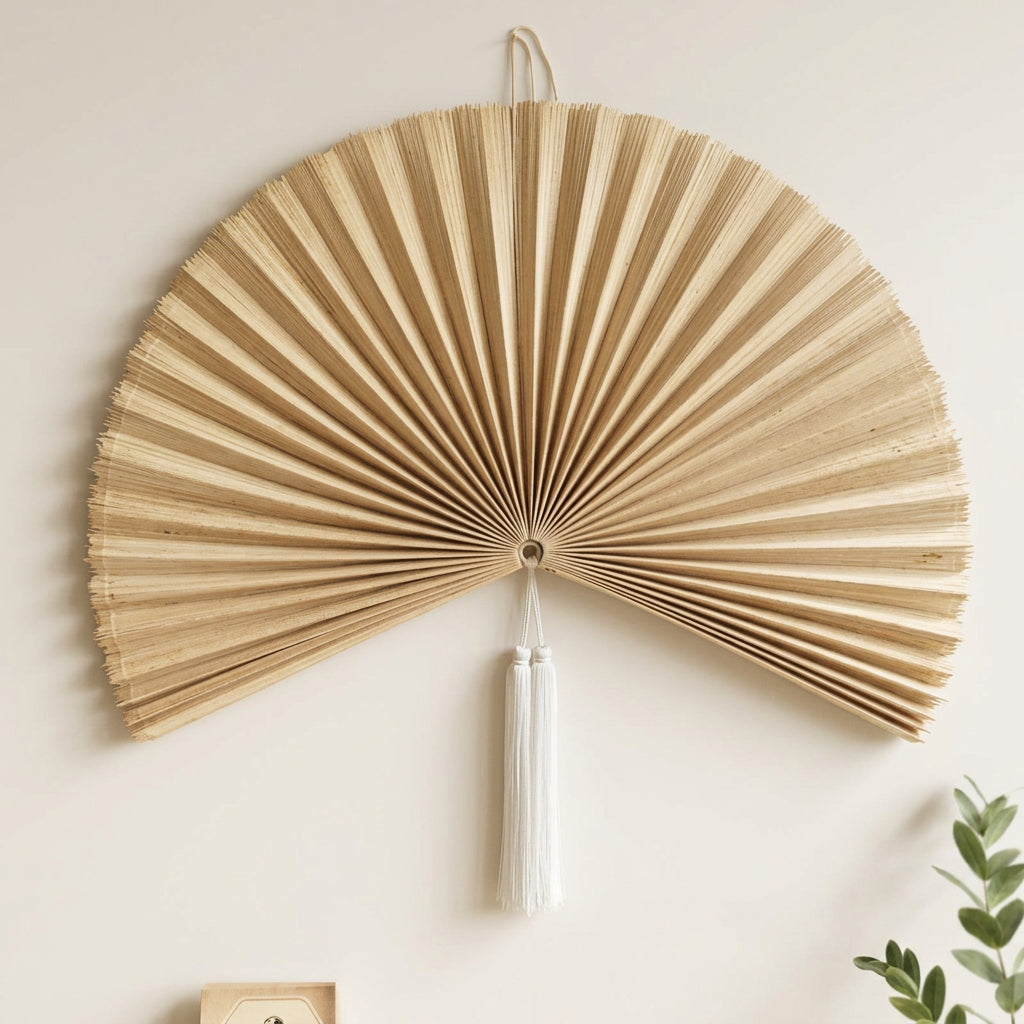 Décoration murale bambou — Grand éventail pliable