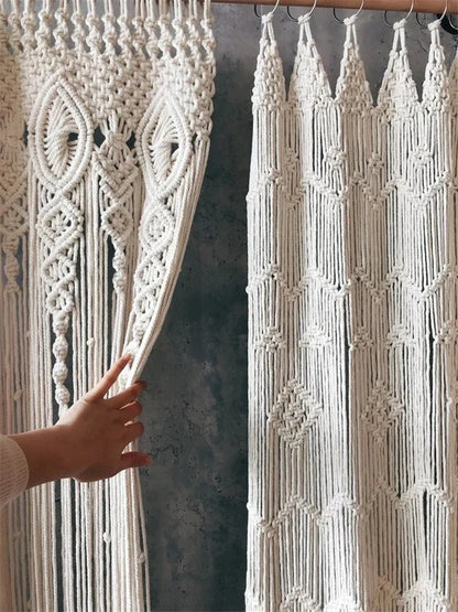 Macramé rideau - Voilage Bohème - Mafrenesiedecoration