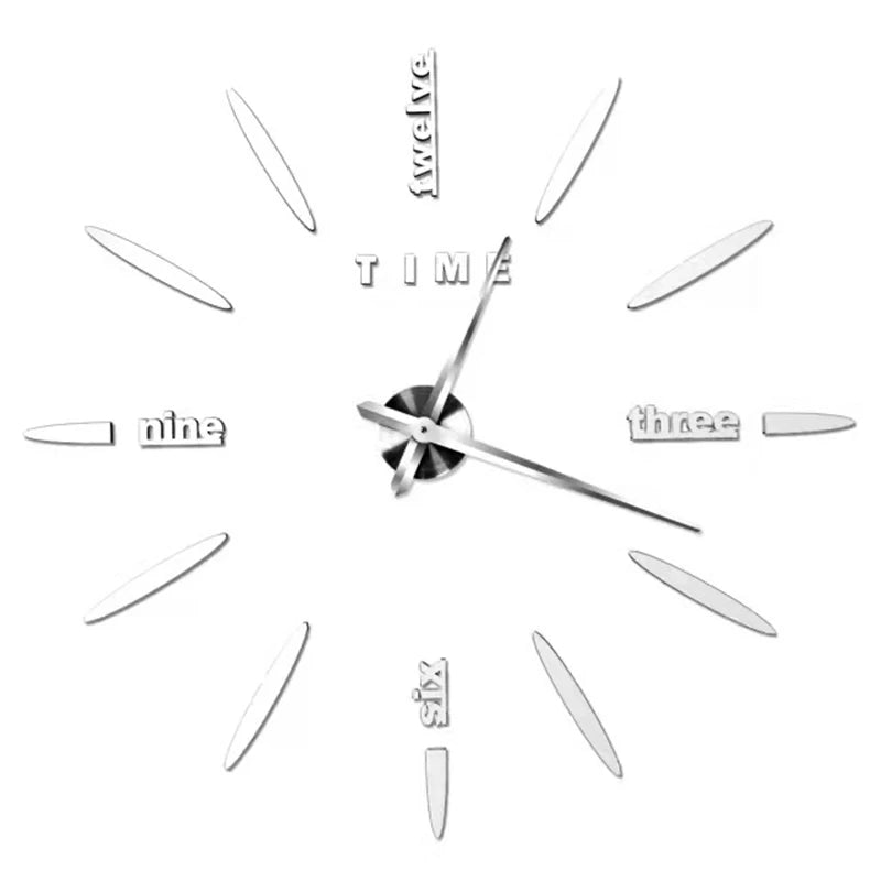 Horloge murale moderne 2023 en acrylique miroir, grande taille, design 3D, quartz, décoration intérieure pour salon.