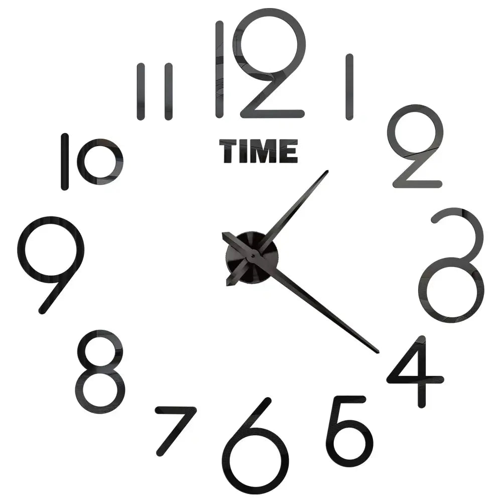 Horloge murale moderne 2023 de grande taille avec miroir en acrylique, design 3D, idéale pour la décoration du salon.