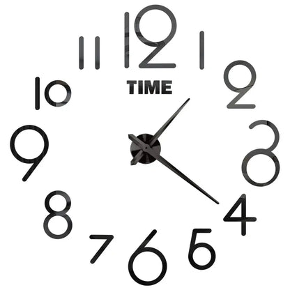 Horloge murale moderne 2023 de grande taille avec miroir en acrylique, design 3D, idéale pour la décoration du salon.