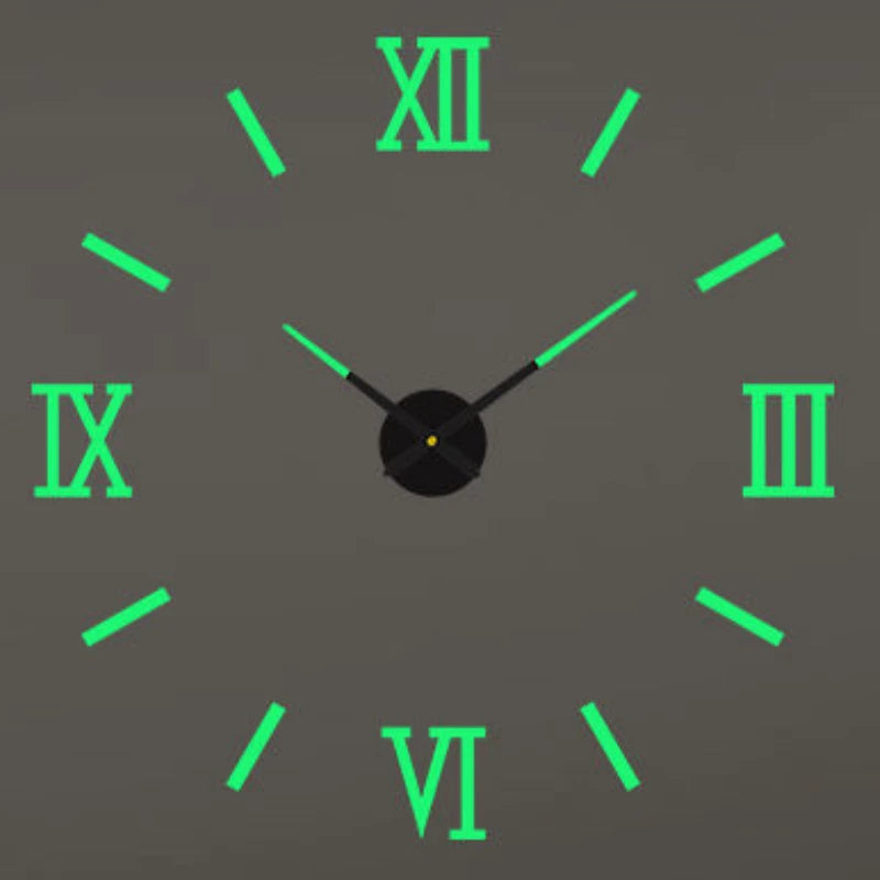 Horloge murale moderne 3D en acrylique avec miroir, grande taille, design contemporain, décoration intérieure élégante.