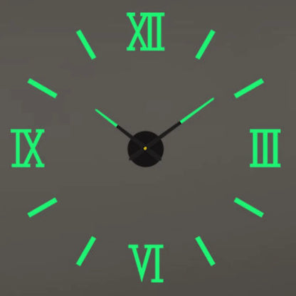 Horloge murale moderne 3D en acrylique avec miroir, grande taille, design contemporain, décoration intérieure élégante.