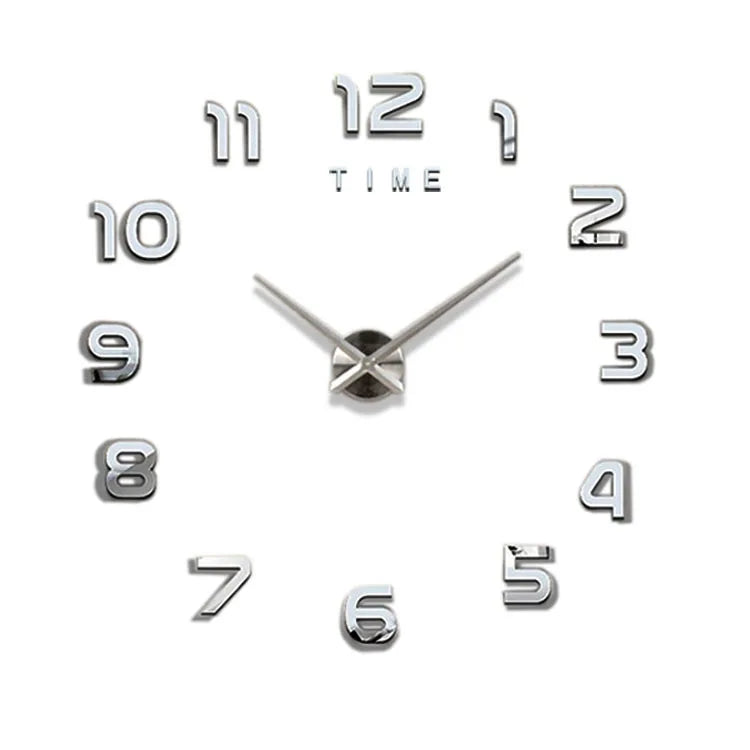 Horloge murale moderne 2023 en acrylique avec miroir, design 3D, quartz, décoration pour salon ou maison, style tendance Mafrenesiedecoration
