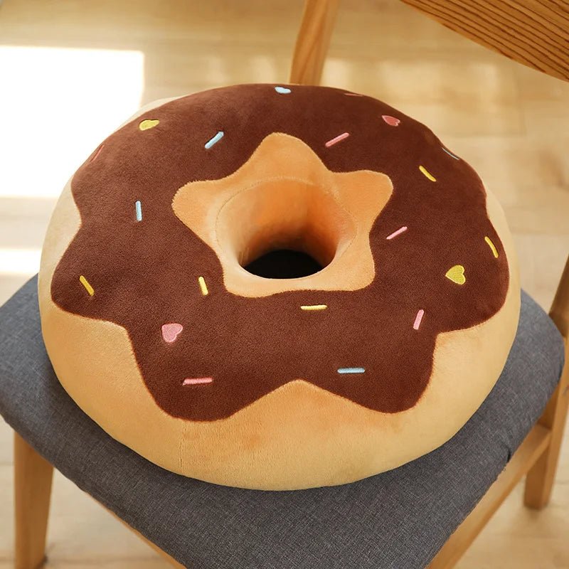 Gros coussin canapé forme donut glacé - coussin peluche pour canapé et lit