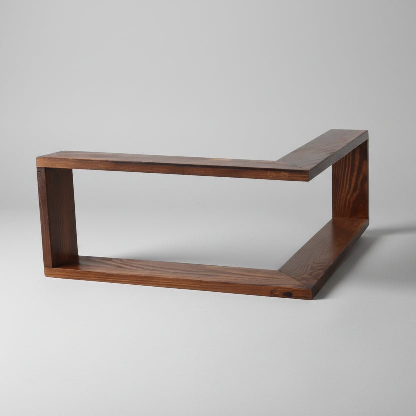 Etagere d angle murale bois bambou forme L installation angle mural rangement décoratif
